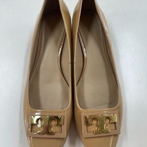 Tory Burch Tan Gold Flats Timeless Elegance